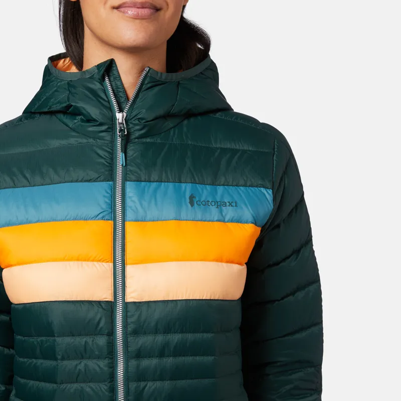 Cotopaxi Womens Fuego Down Hooded Jacket - Dark Forest Stripes-6